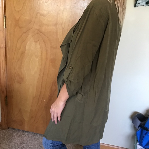 Very J Open Olive Green Cardigan Size Small - Picture 3 of 7